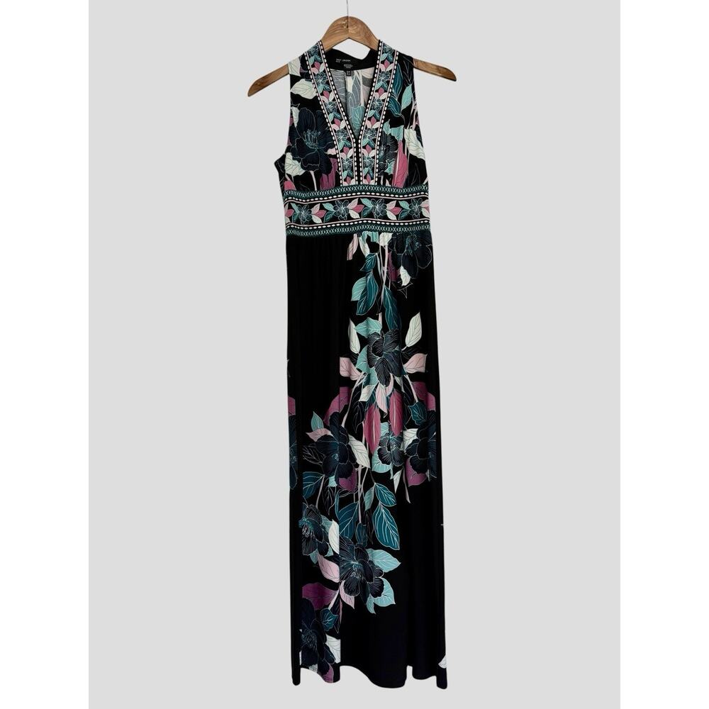 Maggy London Maxi Dress 4 Petite Floral Pattern Empire Waist